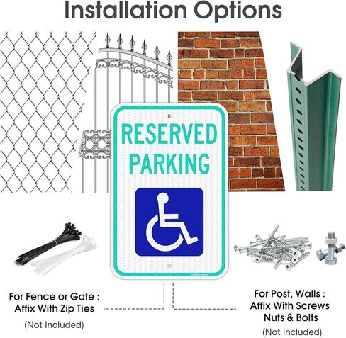 Handicap Parking Sign, 12" x 18" Reserved Parking Sign,Engineer Grade Reflective Aluminum, Fade Resistant,Indoor or Outdoor Use (2-Pack) in Saudi Arabia