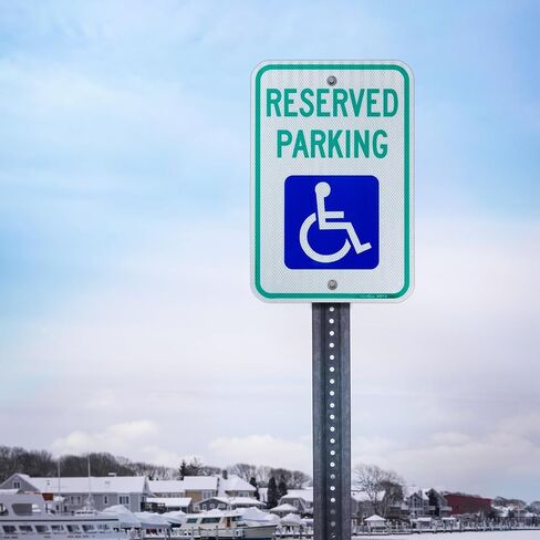 Handicap Parking Sign, 12" x 18" Reserved Parking Sign,Engineer Grade Reflective Aluminum, Fade Resistant,Indoor or Outdoor Use (2-Pack) in Saudi Arabia