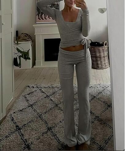 Women Ballet Wrap Top Workout Yoga Dance Long Sleeve Tie Front Pilates Tops Y2k Fairy Going Out Coquette Shirts in Saudi Arabia