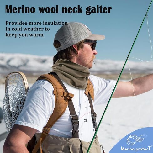 Merino Protect Merino Wool Neck Gaiter Unisex Breathable Face Mask Lightweight Neck Warmer Motorcycle Hiking Hunting in Saudi Arabia