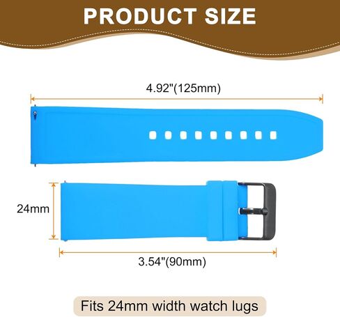 HARFINGTON Silicone Watch Band Quick Release Flexible Soft Rubber Watch Strap with Stainless Steel Clasp Replacement Wristband for Men Women in Kuwait