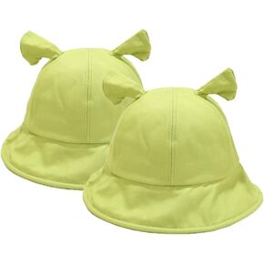 umeti 2 Packs Shrek Bucket Hat for Women Men Outdoor Sun Hat Funny Cosplay Bucket Hat with Eears
