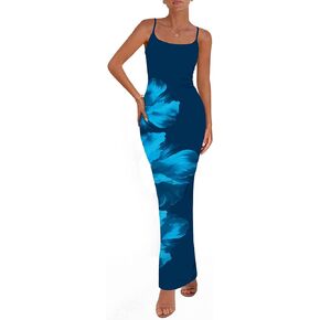 PRETTYGARDEN Womens Floral Maxi Dress Summer 2025 Sexy Spaghetti Strap Slip Bodycon Mesh Beach Vacation Dresses