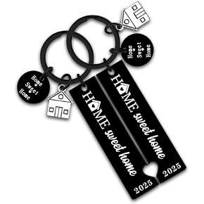 2pcs Housewarming Gifts New Home Sweet Home Keychain Best Housewarming Gifts 2025 New Home Gift House Warming Gifts New Home Couple Gift For New Homeowner Friends Women Couple