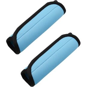 Airport Essentials: 2 Pcs Green Suitcase Handle Wraps - Soft Neoprene Grip for Stress-Free Travel