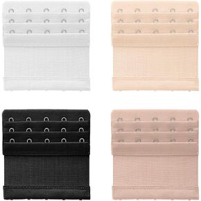Women's Bra Extenders 5 Hook, 4 PCS Elastic Bra Extenders 5 Hooks Soft Comfortable Elastic Bras Hook Extender Multiple Color Bras Band Back Extension Strap Replacement