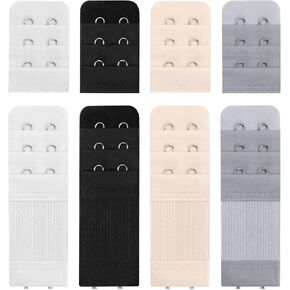 8 Pcs Women's Bra Extender 2 Hook, Soft Comfortable Bra Extenders 2 Hooks, Elastic Bra Strap Extender 2 Hook for All Common Bra Models