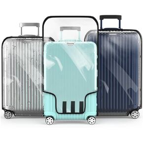 Suitcase Covers For Luggage, 28 Inch Clear PVC Luggage Covers Protector Full Thicken Transparent Waterproof Suitcase Sleeve With Large Velcro for 20"-30" Wheeled Suitcases