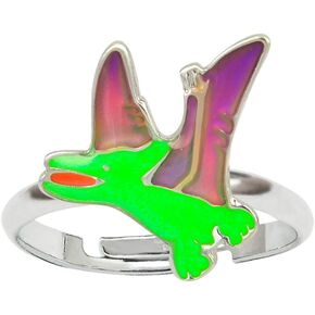 تغيير لون الديناصورات الأطفال Pterodactylus Mood Ring Gift For Boys Girls Sizeable Admable