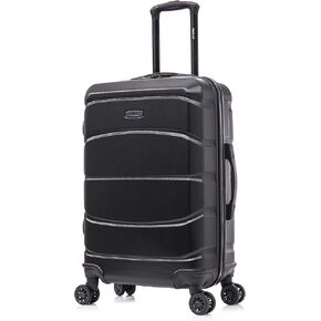 DUKAP SENSE Hardside Luggage with Spinner Wheels | 24 in Durable Lightweight Medium Checked Suitcase for Travel | Zipper Clouser Suit Case with Gel Handles and Trolley | Champagne