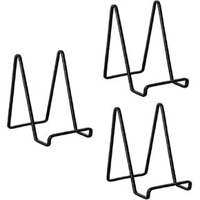 3 Pack 6 inch Metal Plate Stands for Display, Plate Holder Pictures Frame Easel Display Stand, Tabletop Picture Stand, Iron Easels for Display Photo Frames, Plates, Vinyl Record，Book, Plaque, Sign