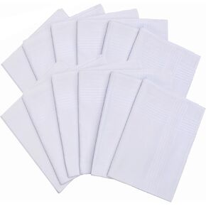 Handkerchiefs for Men Soft Pure White Cotton Hanky