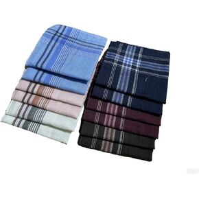 Men's Handkerchiefs, Mens Handkerchiefs Cotton Pocket Square Hanks for Men,12 Pack Gents Hankies