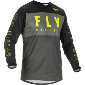Fly Racing 2022 Youth F-16 Jersey (Grey/Black/Hi-Vis, Youth Medium)