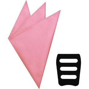 Pocket Squares for Men, 11" White Black Silk Pocket Square with Holder, Suit Handkerchiefs for Business Wedding