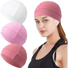 Qearl 3 PCS Women Cooling Skull Caps Clost Liner Cycling Caps عرق الفتل الجري قبعة قبعة قبعة للرجال الوردي