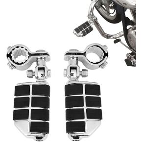 KEMIMOTO Motorcycle Highway Peg Highway Footpegs Foot Rest Compatible with Road King Street Glide All Motorcycle Pegs Engine Guard Chrome