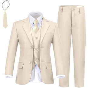 Wehilion Boys Suit Slim Fit Formal Tuxedo Suit Set for Kids Toddler Boys Teen Wedding Ring Bearer Dress Outfits