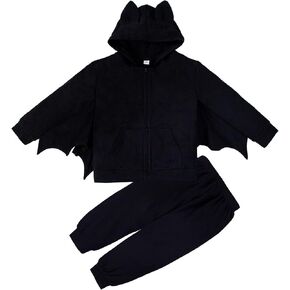 LYSMuch Toddler Baby Boy Girl Halloween Bat wings Outfits Kids Bat Hoodie Pants Set