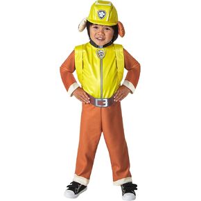 Rubies Toddler Paw Patrol Rubble Costume Jumpsuit, Headpiece, and Pup-pack