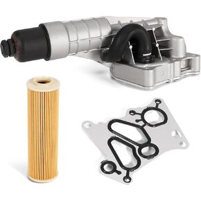 2711801410 Aluminum Engine Oil Cooler and Oil Filter Housing,Compatible with Mercedes-Benz C250 SLK250 1.8L 2012 2013 2014 2015,with O-ring Seals