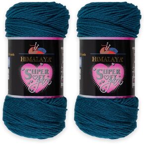 2 Skein Himalaya Super Super Yarn ، 100 ٪ أكريليك ، إجمالي 400 جرام (14 أوقية): كل Skein 200 غرام (7 أوقية) ، 328 مترًا (358 ياردة) ، خيوط الوزن: 4: الصوف-أران (الأخضر 80807)