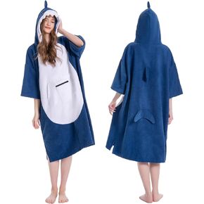 OLAOLA Surf Poncho Changing Towel, Swim Robe Poncho with Pocket Plus Size Quick Dry Terry Cloth Cover-Up Hood for Women Men