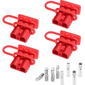 موصل Anderson 50A 6-12 بطارية Gauge Quick Connect/Disconnect Kit 12V-36V للسيارة ATV Winch Motor ، 4 Pack Red