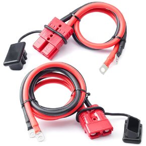 Quick Disconnect Winch Power Cable 7 FT 4 Gauge 4 AWG Copper Wiring Heavy Duty Quick Disconnect Cables Winch Systems Battery Wiring Kit