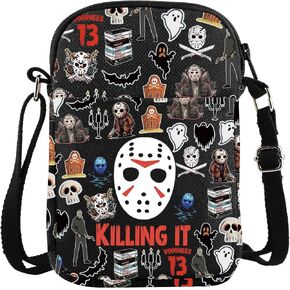 ZJXHPO Jason Killing It Cross Body Bag Friday Movies Jason Messenger Bag Horror Movie Lover Gift Horror Night Carry On Bag