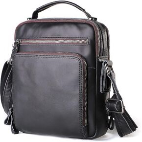 Genuine Leather Small Messenger Bag for Men Vintage Shoulder Crossbody Bags for Work Business Travel