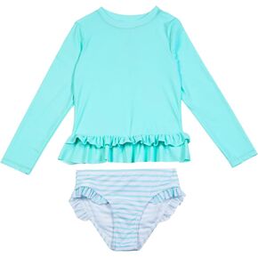 HODOSPORTS Girls Rash Guard Shirts Swimsuit UPF 50+ Quick Dry Two Piece Long Sleeve Bathing Suits