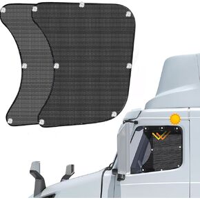 2 Pack Semi Truck Window Shades - UV Protection & Anti-Glare Sunshades with Suction Cups, 23.6"x21.6" Side Window Shades for Trucks, RVs, Commercial Vehicles, Easy Install Durable Shade for Drivers