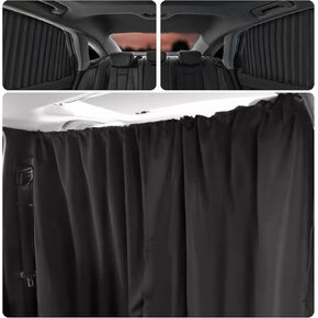 3 PCS Car Curtains 95% Light Blocking Window Shades, 1 Privacy Curtain and 2 Magnetic Side Window Covers, Window Shades for Back Windows Baby, Car Camping Essentials