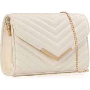 DEXMAY Women Clutch Purses Fashion Quilted Vegan Leather Envelope Evening Handbags Crossbody Bags with Chain Shoulder Strap