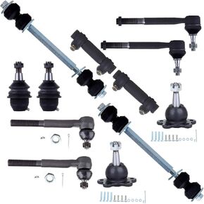 SCITOO 12pc Front Suspension Kit Tie Rod Ends Front Sway Bar Ball Joints Adjusting Sleeve for Cadillac Escalade for Chevy K1500 K2500 Tahoe for GMC K1500 K2500 Yukon ES2838RL K80631 K6292 ES2004S