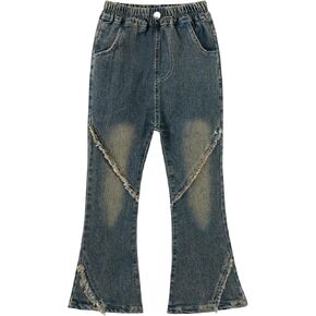 Girls Flare Leg Bell Bottom Jeans Kids Vintage Slim Fit Stretchy Bootcut Denim Pants