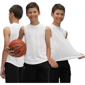 Kista 3 Pack Kid's & Boys Slylecless Prockout Tryerts ، Fit Fit Dry Running Mesh Cutoff قمصان ، قمم دبابات التدريب الرياضي in Kuwait