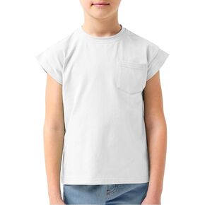 Jimonda Boys Tank Top Sleeveless Girls Workout Pocket T-Shirt Flying Sleeve Toddler Athletic Tees for Kids 2-7 Years