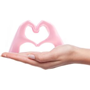 Small Heart Hands Sculpture Decor for Living Room Bedroom Bookshelf Coffe Table and Office Display, Love Finger Statue Modern Aesthetic Home Decor, Unique Gift for Wedding Christmas Birthday (Gold)