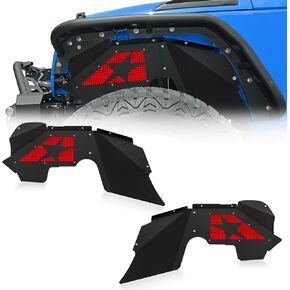 Front Inner Fender Liners Compatible with 2007-2018 Jeep Wrangler JK & JKU Unlimited Sport Sahara Rubicon, Bolt-on Style Mud Guards Steel Wheel Well Cover Fenders Flares (2/4 Doors)