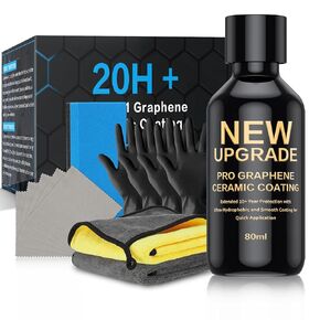 Advanced Graphene Ceramic Coating for Cars - Premium 80ml Auto Ceramic Coating Kit for Long-Lasting 10+ Year Protection, Waterproof, Scratch Resistant, Anti-Corrosion & Dustproof Protection