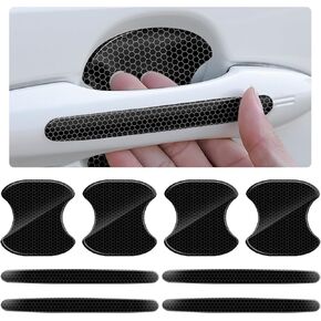 ofband 8pcs ، واقي مقبض باب السيارة مع تصميم عاكس ، وملاءمة عالمية ، والأسود ، والبلاستيك ، وانعكاس ، واقي خدش الباب