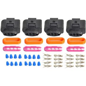 Bevinsee Set 4 Ignition Coil Connector Repair Kit Compatible with Audi Compatible with VW IC39 plug For passat jetta a4 a6 a8