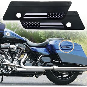Flag Saddlebag Inserts American US Hard Saddle Bag Latch Cover Fits Harley Davidson Touring/Street Glides/Road Glides 2014 and Newer Exterior Accessories