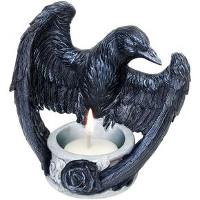 Alchemy Gothic Raven's Ward Tea Light Candle Holder