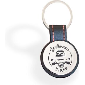 – Premium Motorcycle Keychain with Engraved Logo – Leatherette & Metal Design