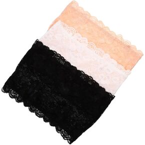 3pcs Womens Floral Lace Strapless Bandeau Tube Top with Bra - Comfortable Nylon Fabric, Assorted Colors, Xl Size