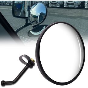 Convex Mirror, Blind Spot Mirror, Side Mirrors, Anti-Shake Side Rearview Mirror, Easy-Install Round Mirrors with Arm Assembly For Lorry Truck Trailer Bus And All Large Vehicles, 1PCS