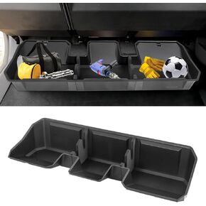 Under Seat Storage Box Fitment for 2024 Tesla Cybertruck ABS Interior Accessory Rear Row Tool Bin (Matte Black)